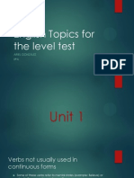 English Topics For The Level Test