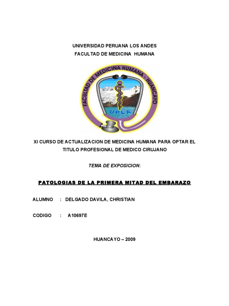 Patologias de La Primera Mitad Del Embarazo