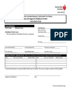 Basic Life Support For Healthcare Provider Course Roster Form