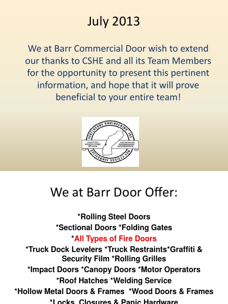 Fire Doors Presentation Door Building Materials