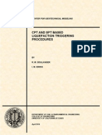 CPT AND SPT BASED
LIQUEFACTION TRIGGERING
PROCEDURES