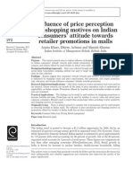 Influence of Price Perception and Shopping Motives On Indian Consumers' Attitude Towards Retailer Promotions in Malls