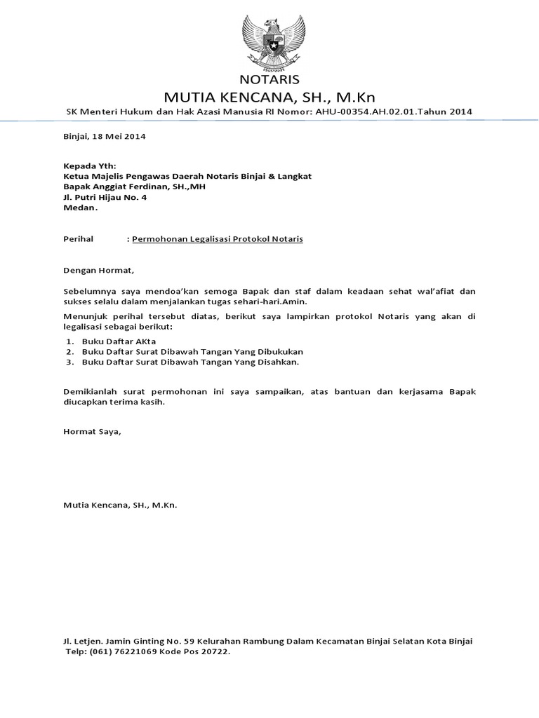 Contoh Surat dan Stempel Notaris | PDF