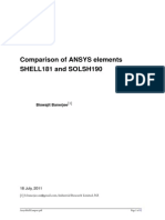 Comparison of ANSYS Elements SHELL181 and SOLSH190: Biswajit Banerjee