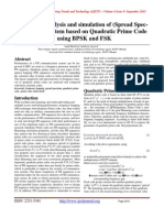 To Study, Analysis and Simulation of (Spread Spectrum) FH System Based On Quadratic Prime Code Using BPSK and FSK