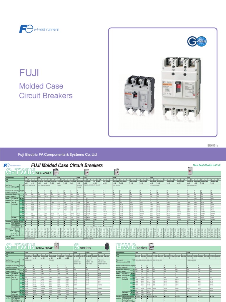 FUJI Molded Case Circuit Breakers Guide | PDF | Mains Electricity ...