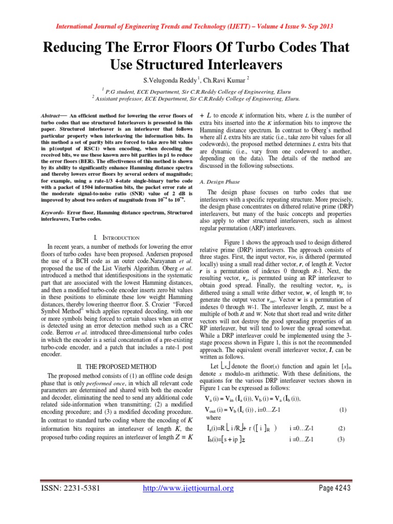 Reducing The Error Floors of Turbo Codes That Use Structured ...