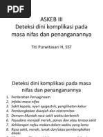 Download Deteksi Dini Komplikasi Pada Masa Nifas Dan Penanganannya by NyeunyeuPetir SN228753432 doc pdf