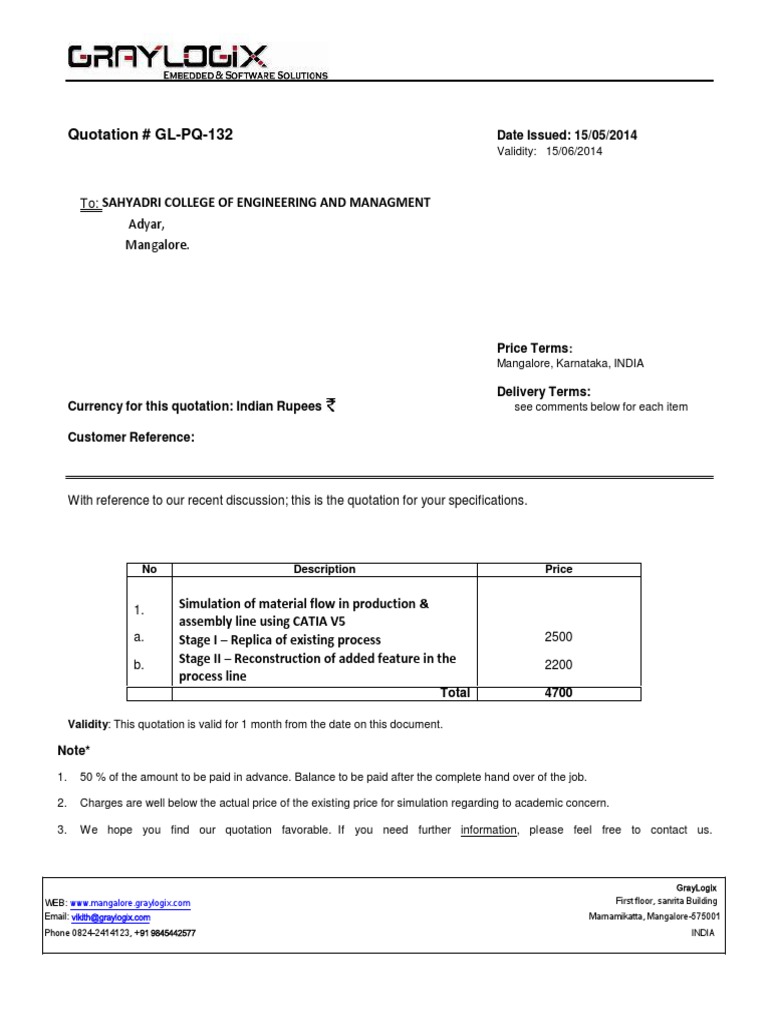 Quotation for CATIA V5 Simulation Services | PDF | Technology ...