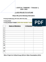 PCR0025 Class Project Registration Form