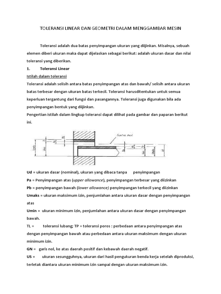Toleransi Linear Dan Geometri Dalam Menggambar Mesin Toleransi Linear Dan Geometri Dalam Menggambar Mesin