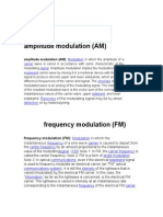Amplitude Modulation (AM) : in Which The Amplitude of A