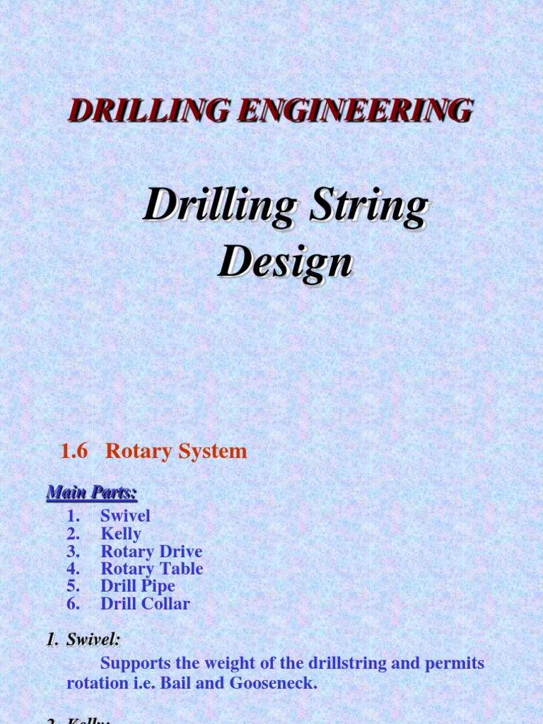 Drill String Design PDF Mechanical Engineering Nature