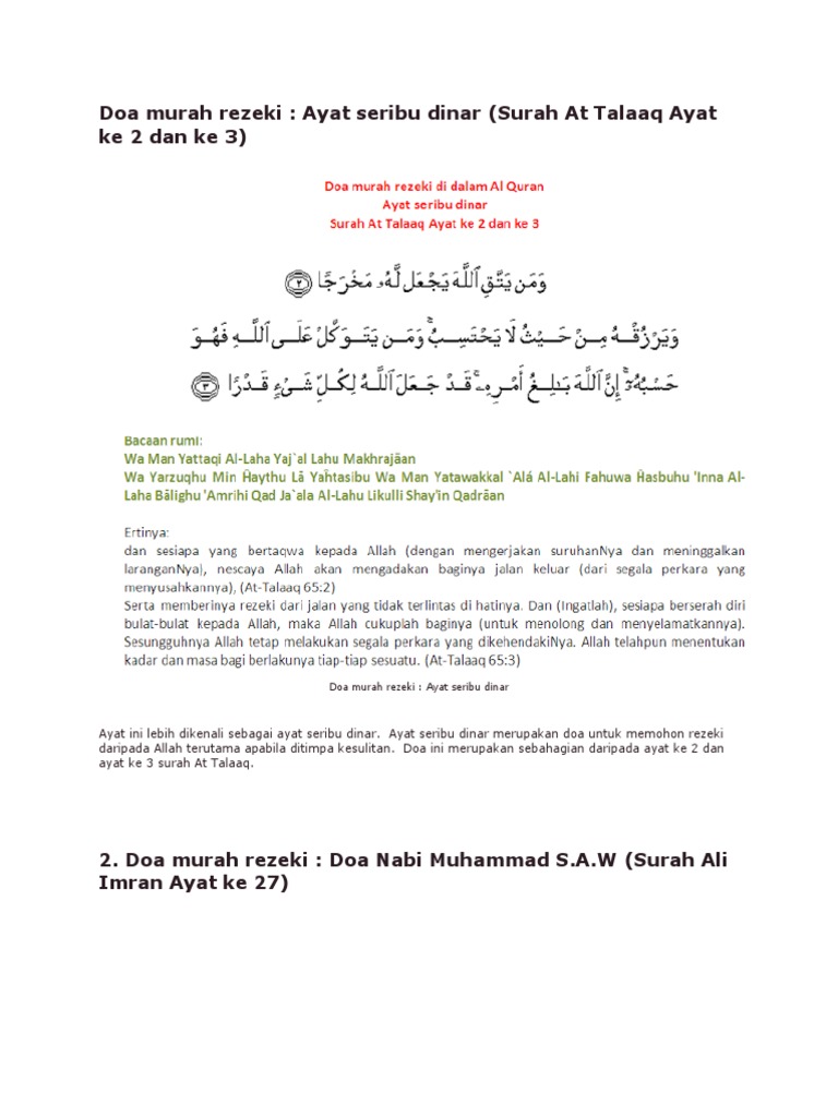 Doa Murah Rezeki Pdf