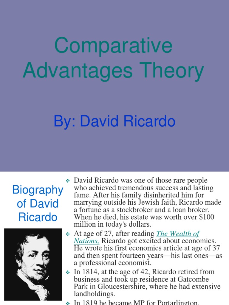 The Theory Of Comparative Advantage By David