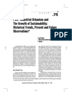 Post-Industrial Urbanism and The Growth of Sustainability: Historical Trends, Present and Future Observations