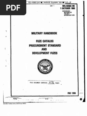 Military Fuze Catalog Handbook | PDF | Fuze | Military Technology