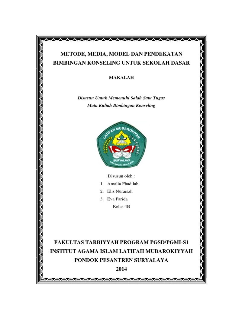 Makalah Metode Media Model Dan Pendekatan Bk Untuk Sd