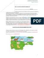 Guía clasificación animales 2° básico vertebrados invertebrados