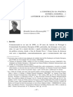 A Construcao Da Politica Externa Europeia 1 Anterior Ao Acto Unico Europeu