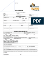 Course Registration Form: Mining Operations Training Centre