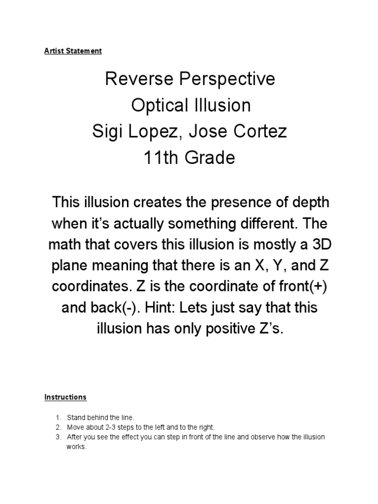 Reverse Perspective Optical Illusion Guide | PDF | Philosophy ...