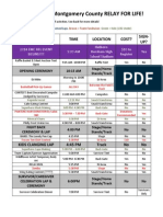 Relay Activities Schedule