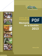 Memoria - Informe de la Gestión 2013 del Centro de Investigación y Promoción del Campesinado.