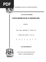 Costos Indirectos en La Construccion