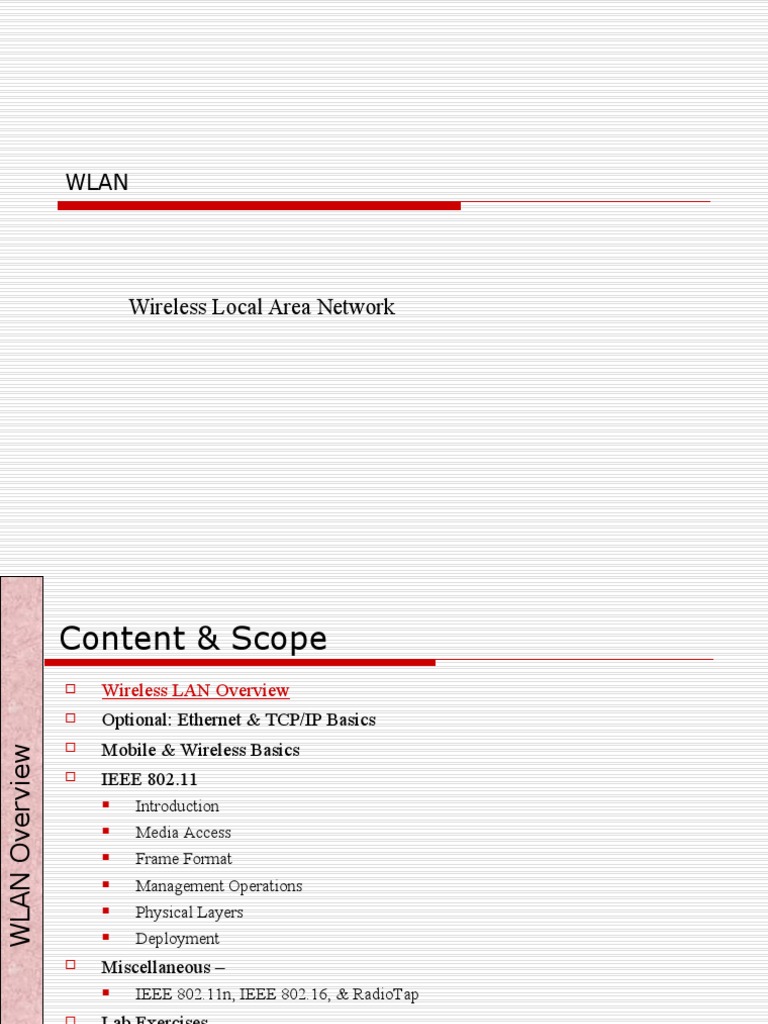 Wireless Local Area Network PDF Ieee 802.11 Modulation
