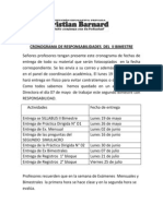 Cronograma de Responsabilidades Del II Bimestre