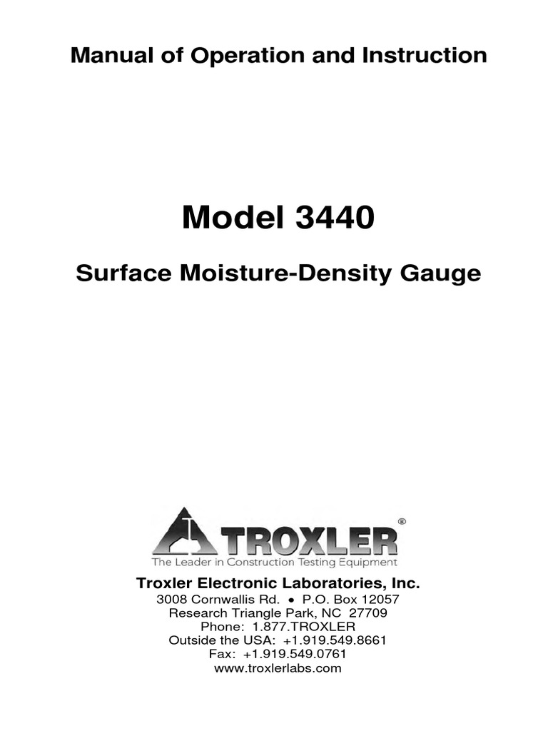 Troxler 3440 Manual PDF Drill Radioactive Decay