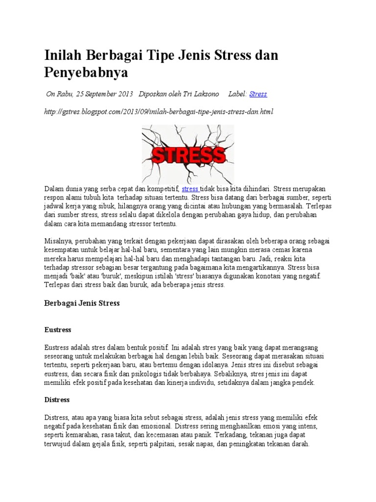 Tipe Jenis Stress | PDF