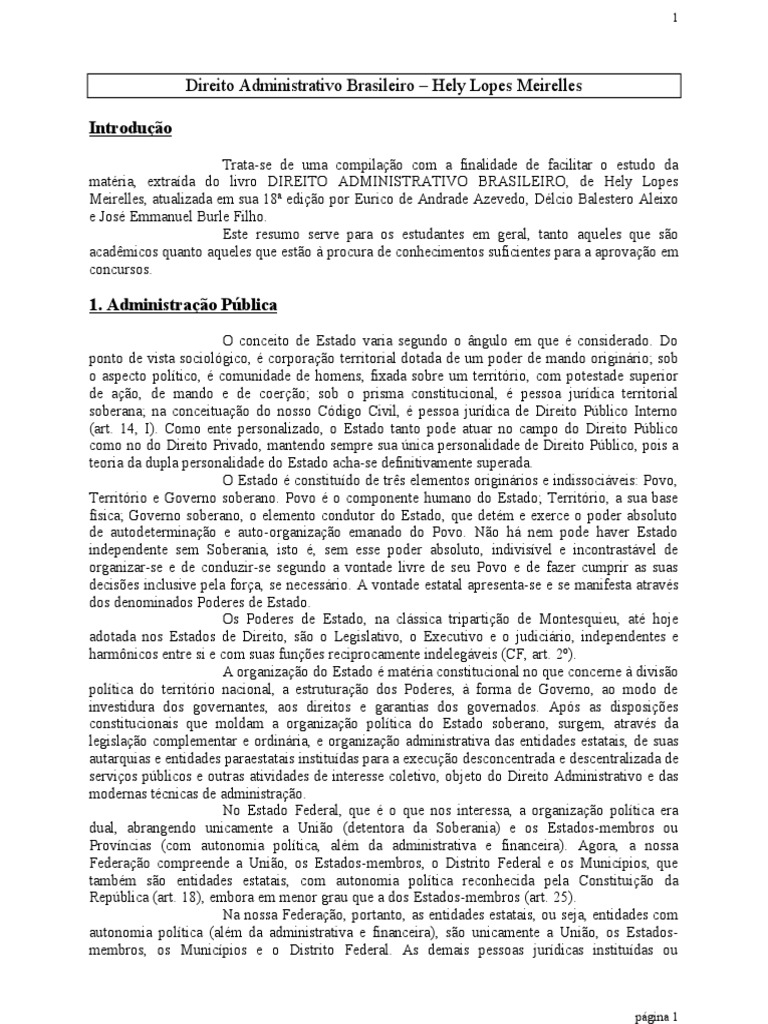 Direito Administrativo Hely Lopes Meirelles Download 2011