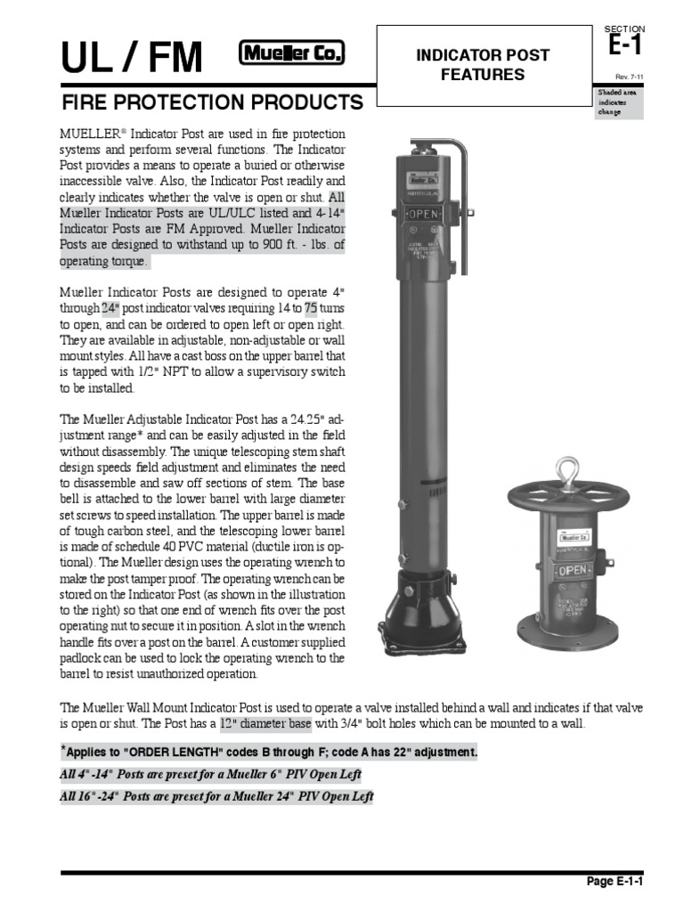 Mueller Indicator Post Screw Pipe (Fluid Conveyance)