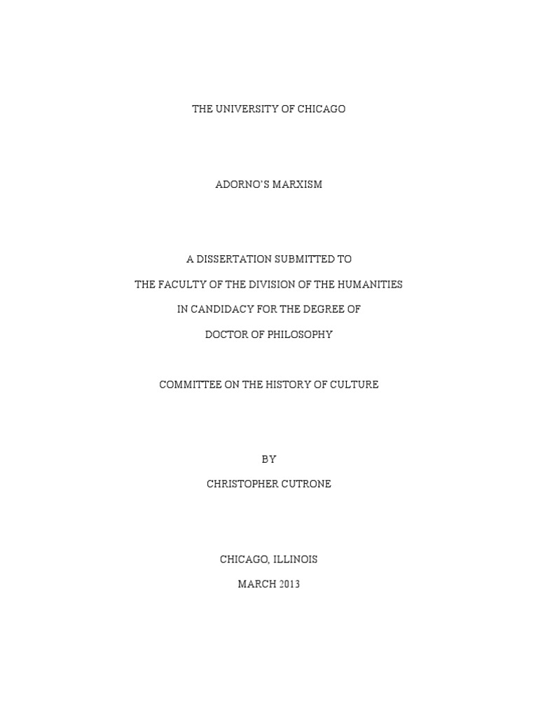 Adornos Marxism C Cutrone PHD PDF Frankfurt School Theodor W