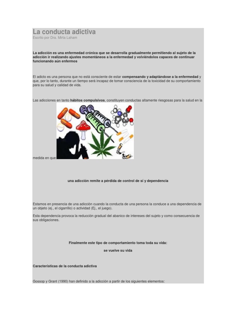 Características de la Conducta Adictiva | PDF | Drogas | Comportamiento