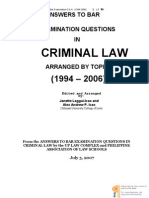 Answers To Bar Examination Questions in Criminal Law