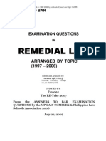 Answers to Bar Examination Questions in Remedial Law