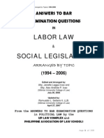 Answers to Bar Examination Questions in Labor Law