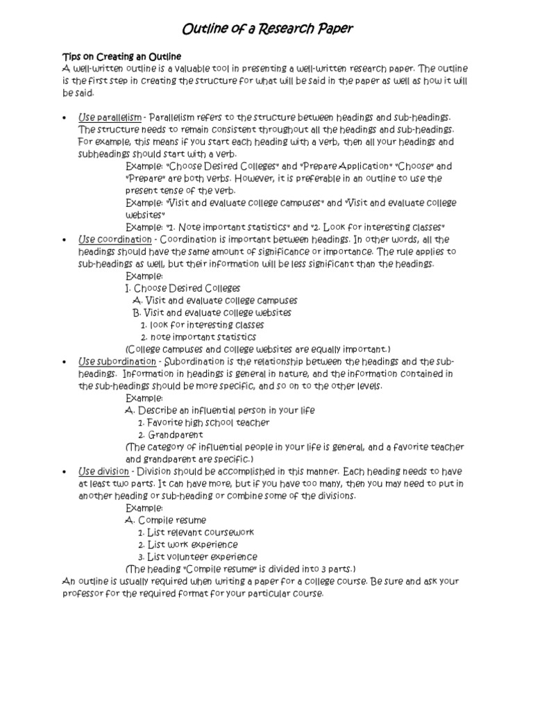 disorder research paper outline