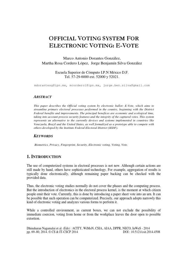 Official Voting System For | PDF | Electronic Voting | Key (Cryptography)