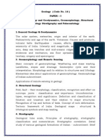 Geology Exam Guide Covers General Geology, Geomorphology, Stratigraphy