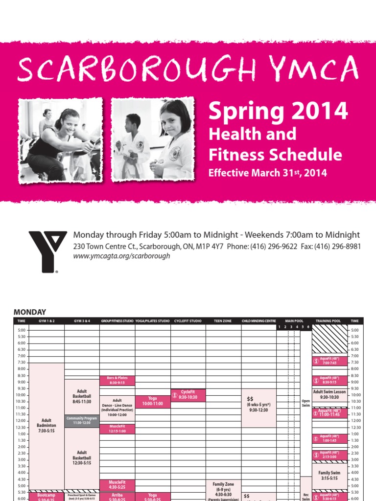 Scarborough Schedule PDF Ymca Volunteering