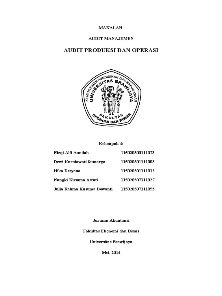 Makalah Audit Produksi Dan Operasi