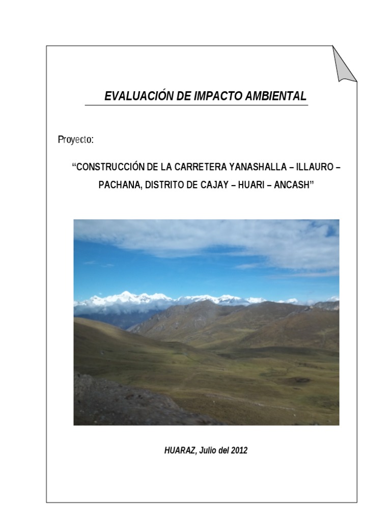 Eia Carretera Illauro | PDF | Evaluación de impacto ambiental ...
