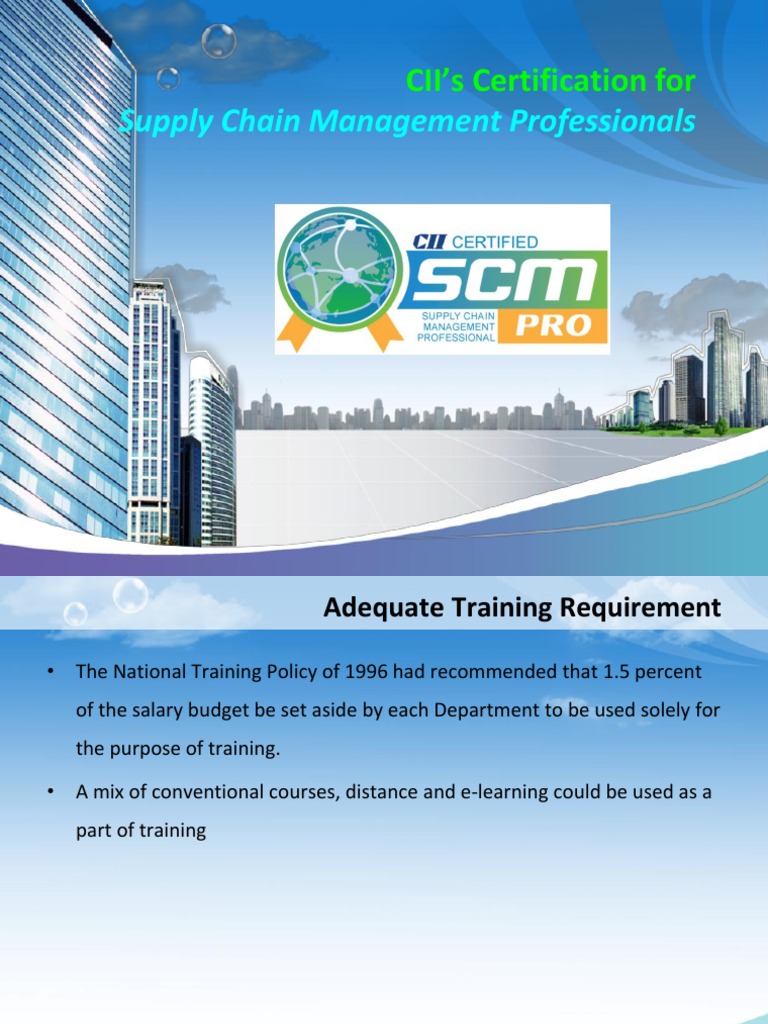 Preparing Supply Chain Management Professionals: An Overview of CII's ...