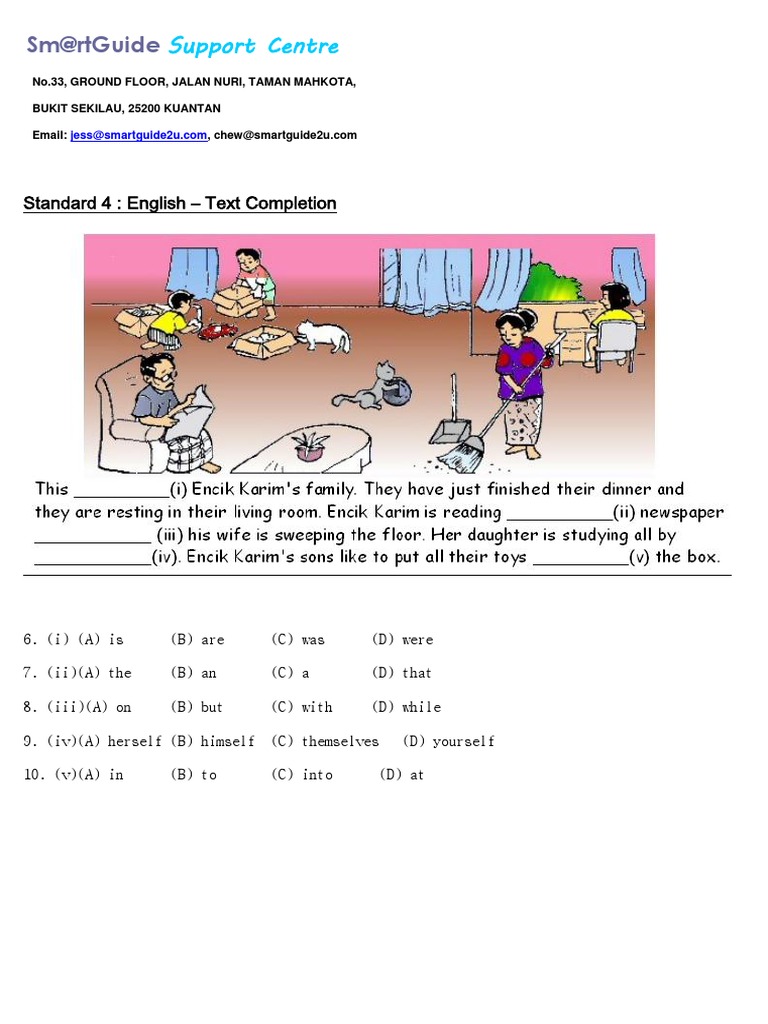 English Text Completion Exercises | PDF