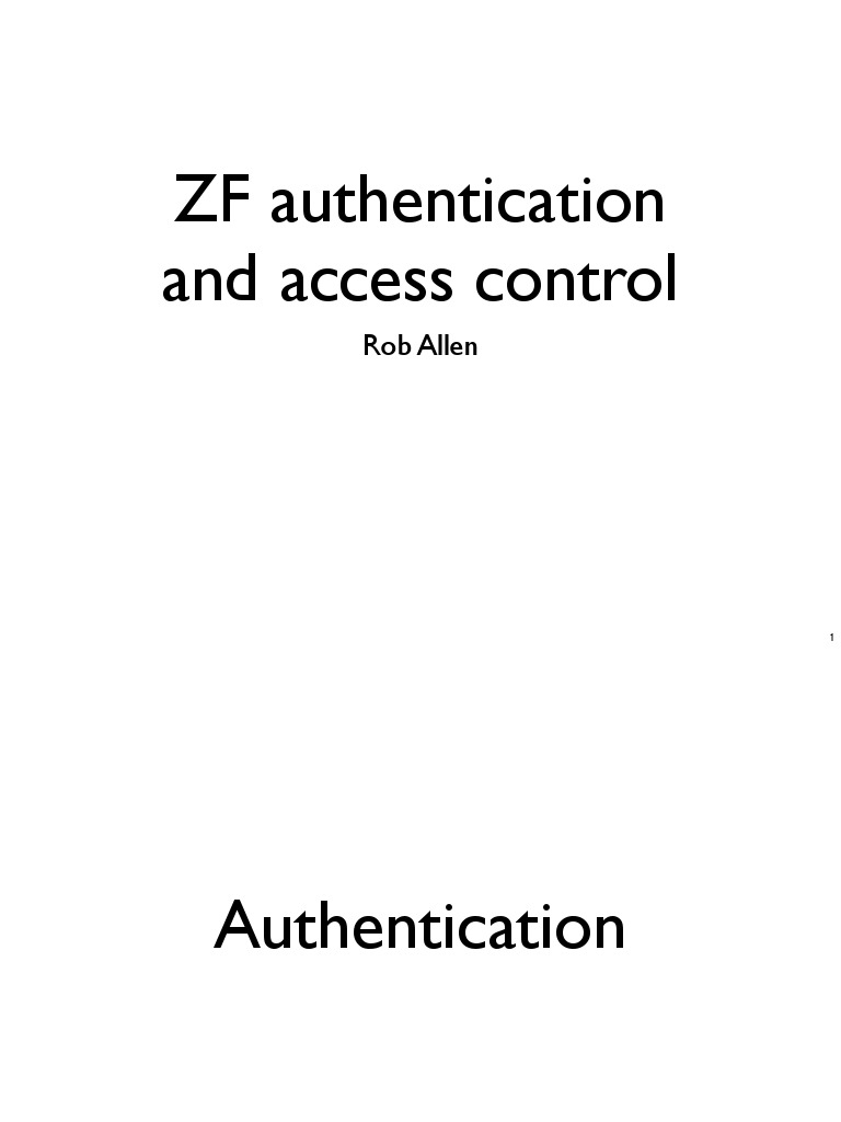 ZF Authentication and Access Control | PDF | User (Computing ...