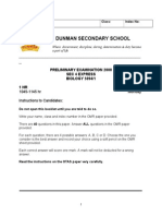 DUNMAN Prelim 2008 Biology 1